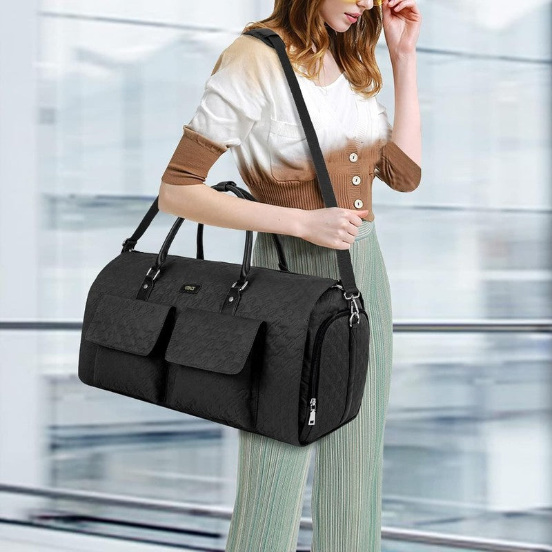 2in1 Garment Duffle Bag Black 3Pc Set Hanging Suit Travel Carry On5
