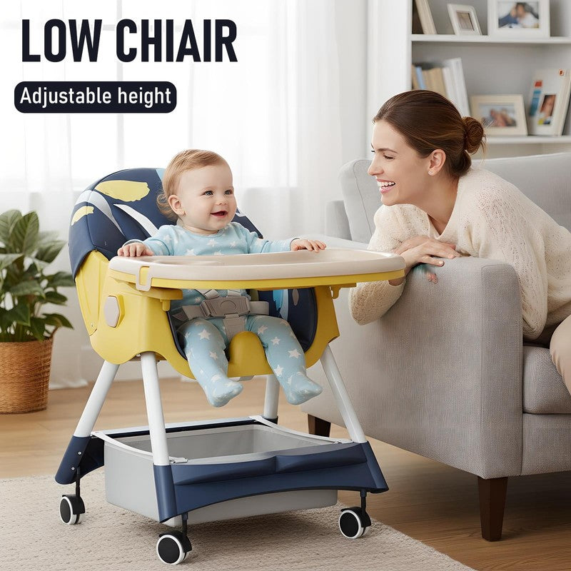 Baby High Chair, 4 in 1 Convertible Highchair for Babies & Toddlers, Double Tray1