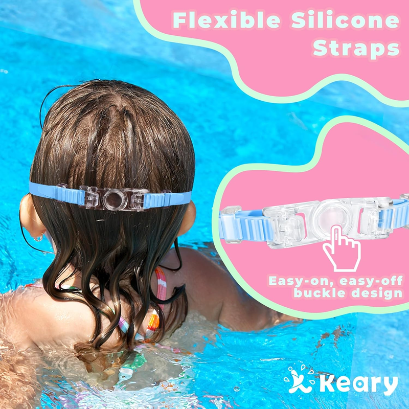2 Pack Kids Swim Goggles UV Anti Fog Ages 3-15 Pool Boys Girls Youth5