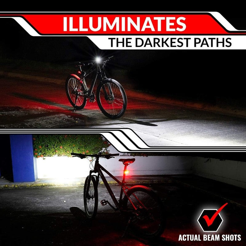 Rechargeable Bike Light Set Front & Rear Powerful Night Riding Safety Lights4