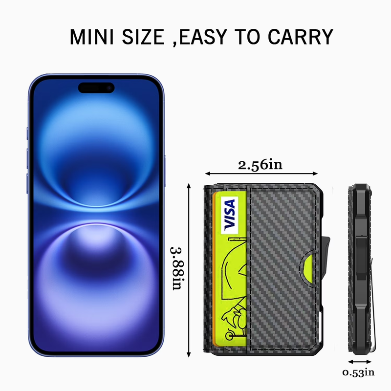 Wallet for Men, Mens Wallet Minimalist Slim Wallet, RFID Blocking Smart Pop up W1