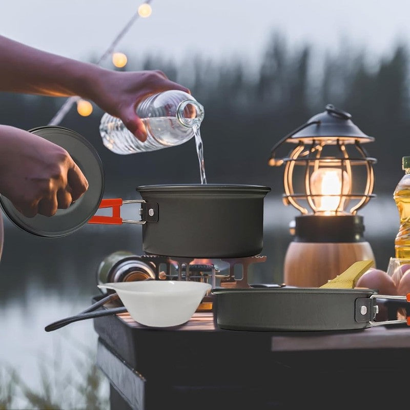 Camping Cookware Set Camping Gear Non Stick Cooking Equipment Lightweight Stacka9