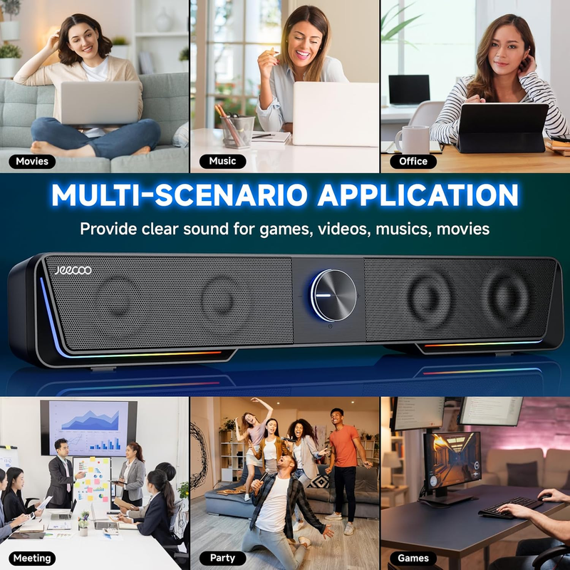 A40 Bluetooth Computer Speakers with Clear Sound, USB Plug & Play PC Speakers wi6
