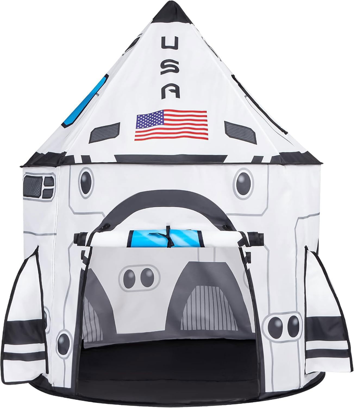 Rocket Ship Kids Pop Up Play Tent, Indoor/Outdoor Spaceship Playhouse9