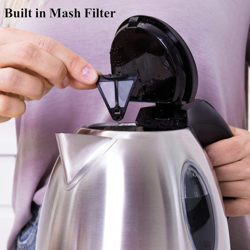 Electric Kettle 1.2L 1500W Stainless Steel Cordless Fast Boil Auto Shut Off3