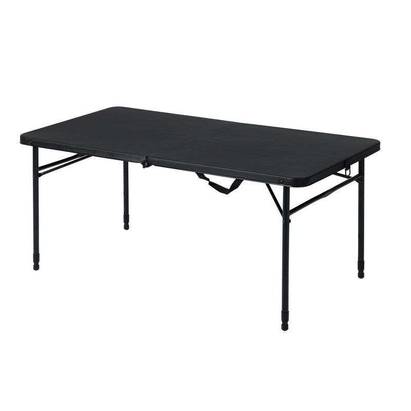 4 Foot Fold-In-Half Adjustable Folding Table, Rich Black4