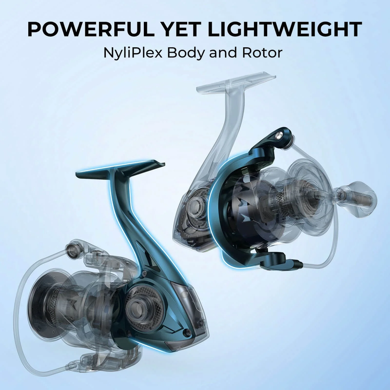 Spinning Fishing Reel Megajaws 39.5LBS Max Drag 6.2:1/5.2:1 Gear Ratio 10+15