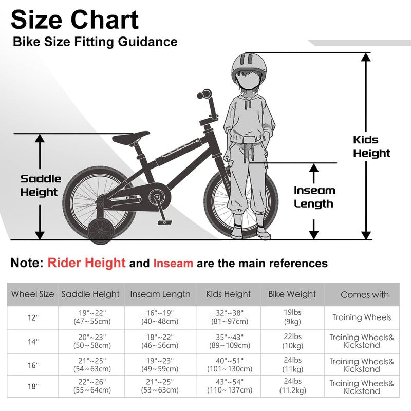 14in Kids BMX Bike w/ Training Wheels Coaster Brake Ages 3 5 Orange4