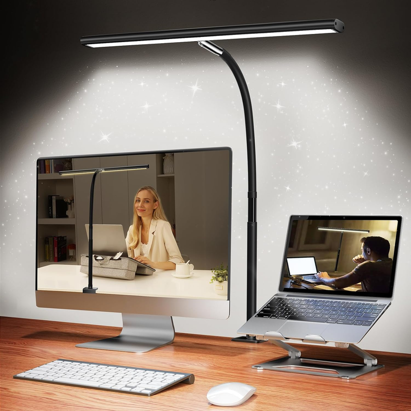 LED Desk Lamp for Office Home, Eye Caring Desk Light with Stepless Dimming Adjus10