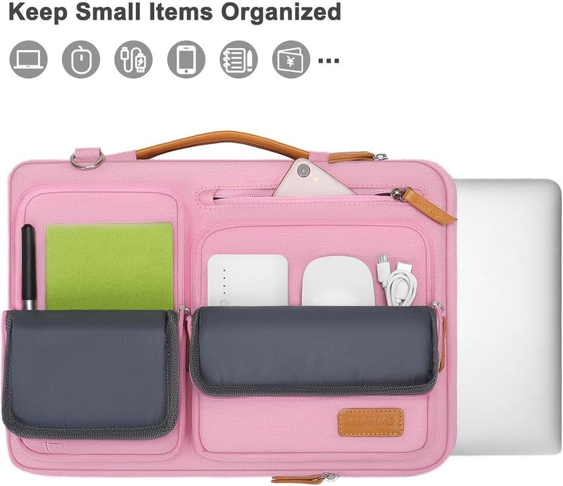 15.6 Inch Laptop Shoulder Bag 360 Protective Messenger 4 Zipper Pockets1