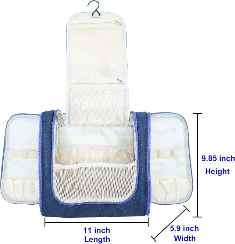 Hanging Toiletry Bag Extra Large Travel Organizer Waterproof Nylon Dark Blue2