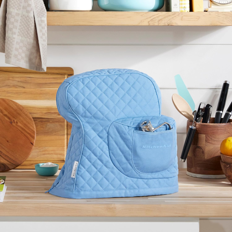 KitchenAid Tilt Head Stand Mixer Cover Quilted Cotton Storage Pocket Blue1