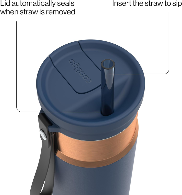 Snapseal 24oz Stainless Steel Vacuum Insulated Autoclose Lid Free Reusable Straw3