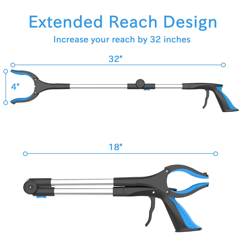 32in Reacher Grabber Tool Trash Claw Pickup Assist Handy Blue5
