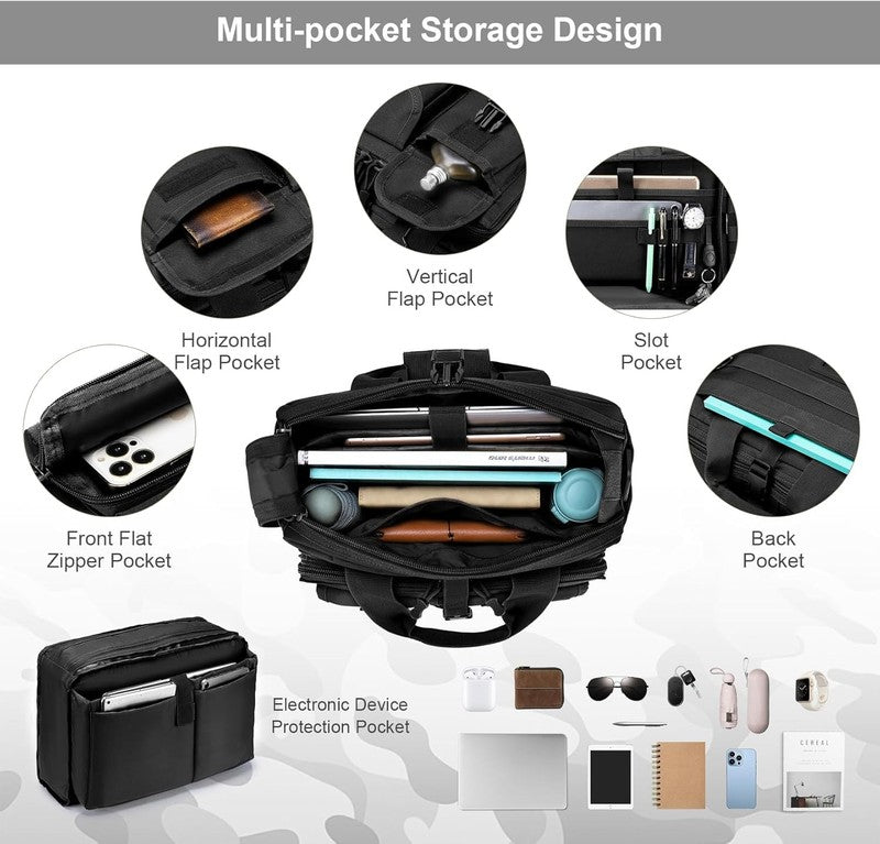 Tactical Messenger Bag 14 15.6 17.3 Inch Laptop Briefcase Flight Work Bag Men4