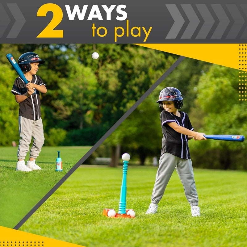 Kids T-Ball Set – Adjustable Batting Tee, 6 Balls & Pitching Machine2