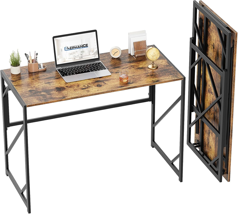 39.4" Folding Desk Writing Computer Desk Home Office Foldable Table8