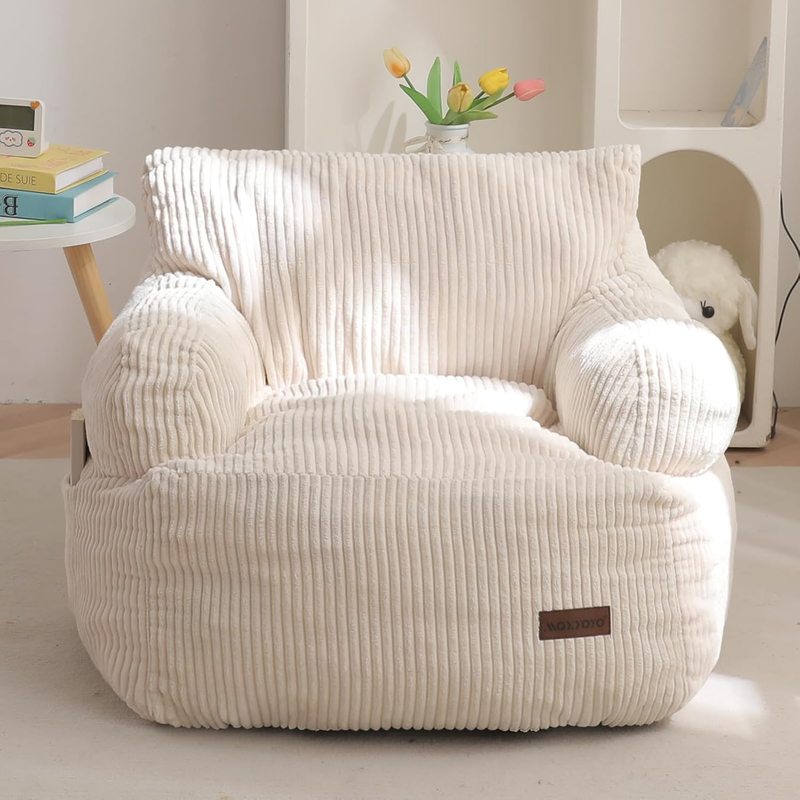 Kids Bean Bag Chair Toddler Sofa w/ Filler Lazy Floor Chair Gaming Beige8