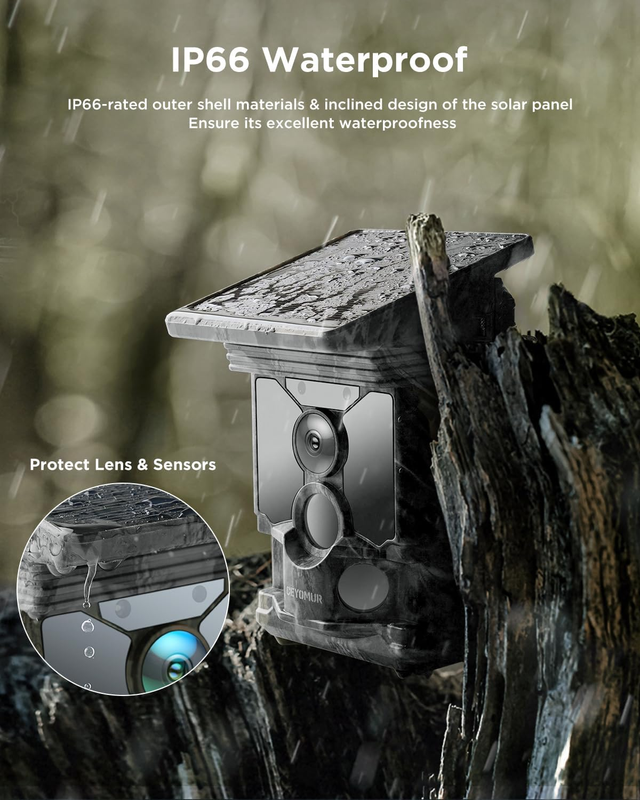 4K 46MP Solar WiFi Trail Camera 0.1S Trigger Night Vision 120° IP66 32GB Cam7