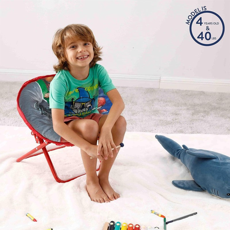 Avengers Toddler 19” Folding Saucer Chair with Cushion, Metal, Ages 3+1