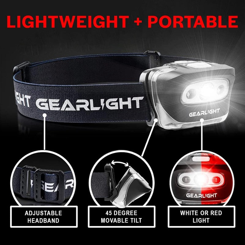 2Pack LED Headlamp - Bright, Lightweight, 7 Modes, Adjustable for Camping3