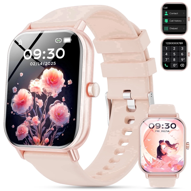 1.85" Smart Watch Android iPhone Call Fitness Tracker IP68 Pink7