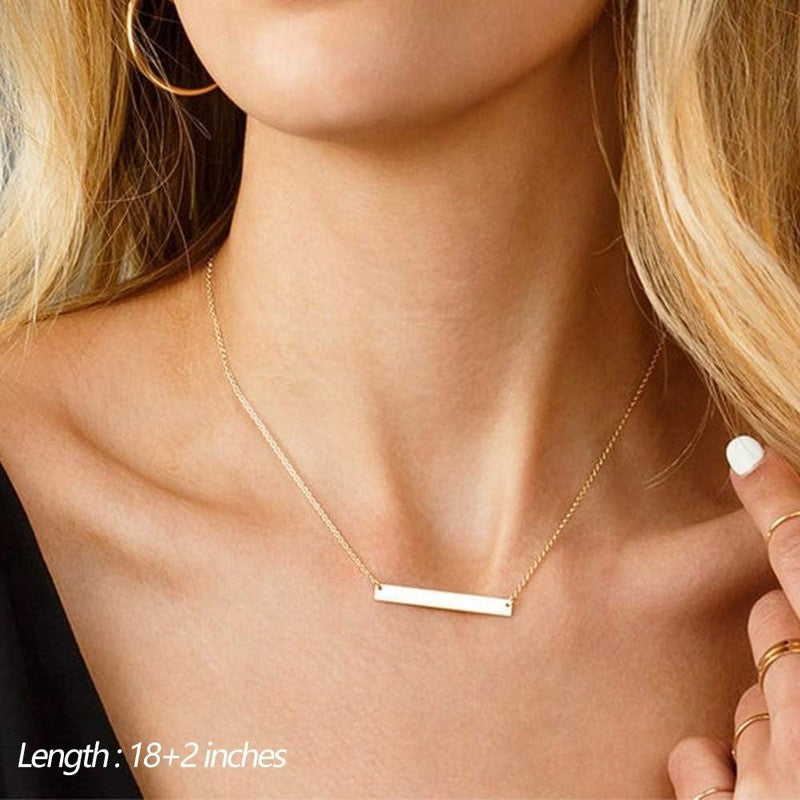 14K Gold Plated Layered Choker Necklace Y Bar Disc Pendant Dainty for Women3