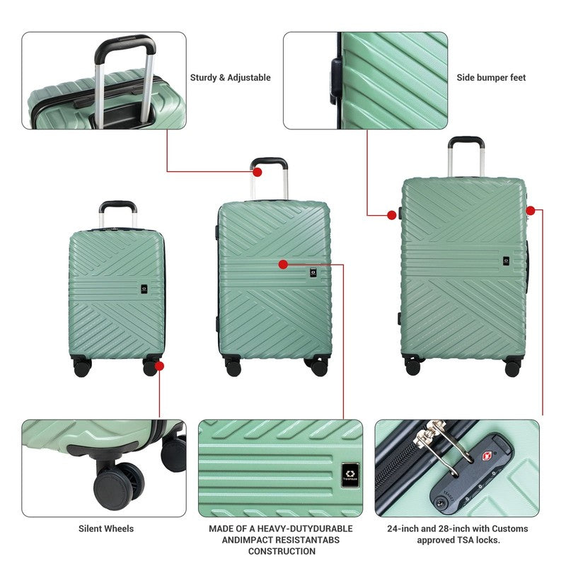 6-Piece Hardshell Luggage Set - Lightweight Suitcase with Carry-On Backpack, Duf3