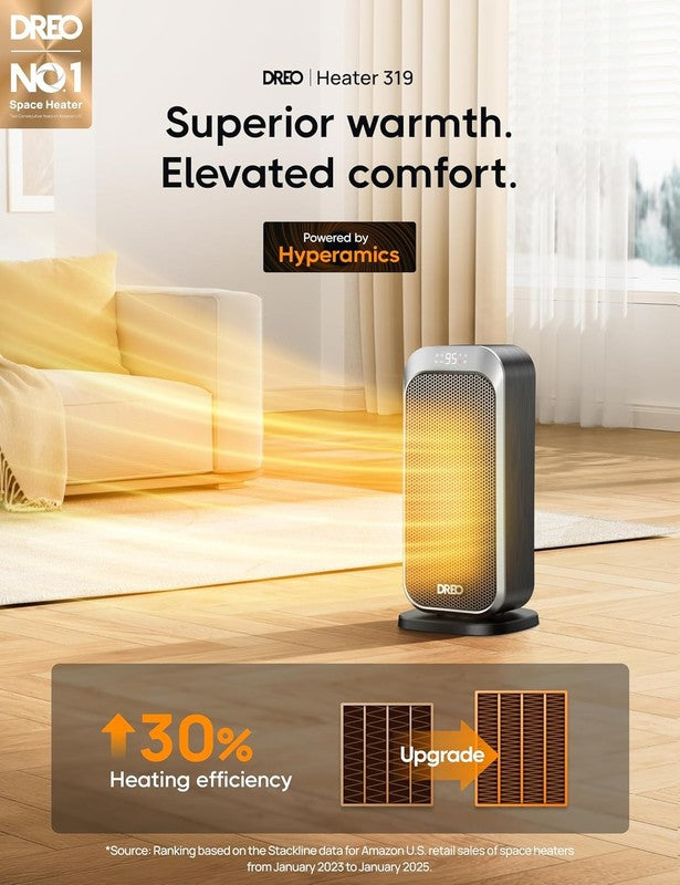 1500W Quiet Space Heater Portable w/ Remote 70° Oscillation PTC Ceramic1