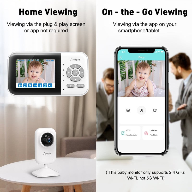 Dual Camera Video Baby Monitor, 2.8" LCD, Wireless, Night Vision, 2-Way Audio, A7