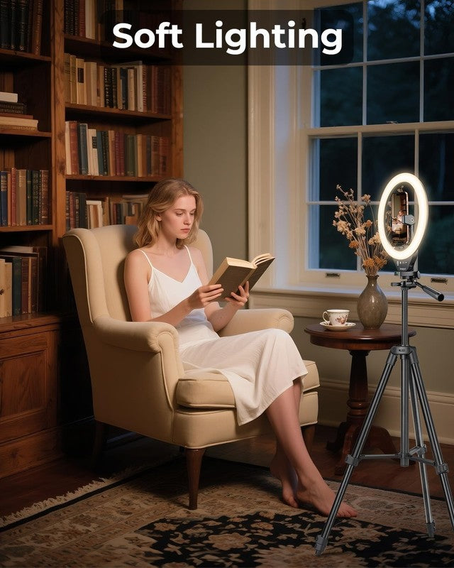 10" Ring Light w 50" Tripod Phone Holder LED for Live Stream Makeup YouTube6