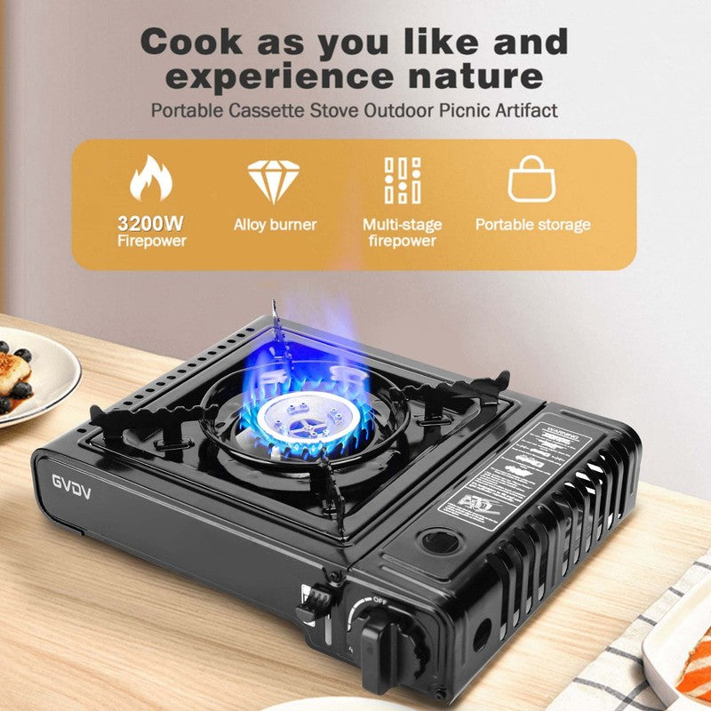Portable Camping Stove, 1 Burner Butane Gas Stove with Updated Carrying Case2