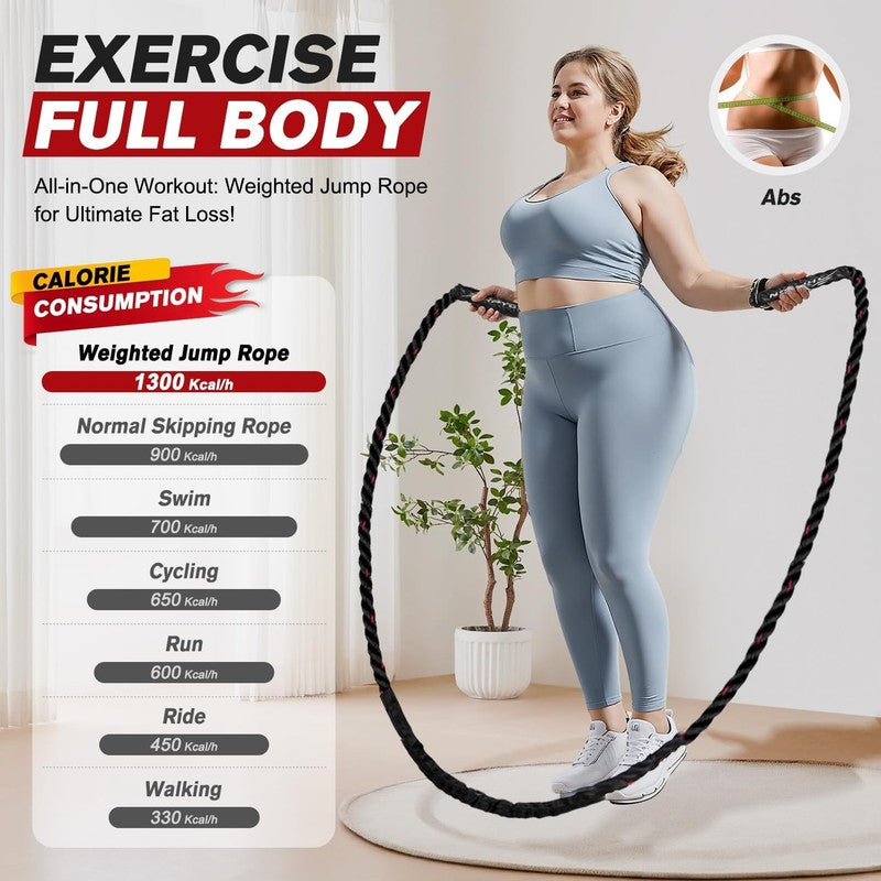 Jump Rope, Weighted Jump Rope for Men Women, 2.8Lb 3.8Lb 5Lb Heavy Skipping Rope3
