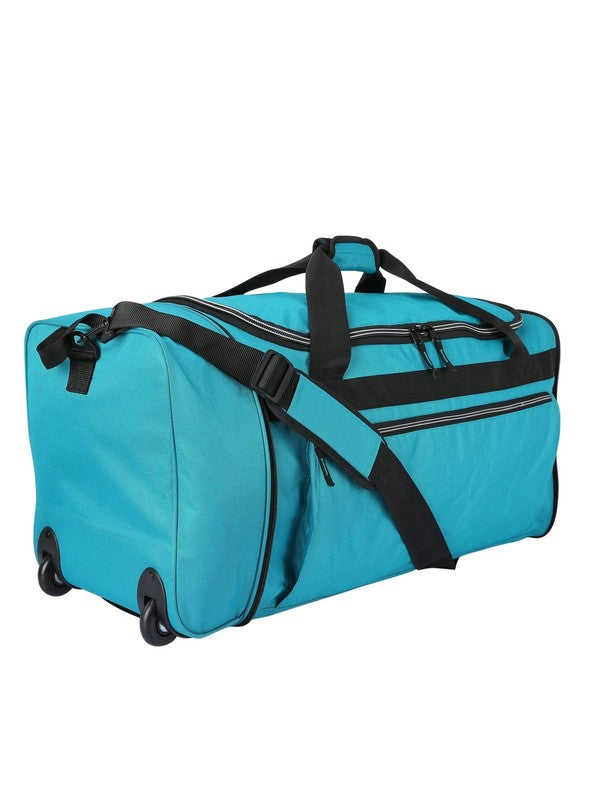 28 Inch Large Collapsible Rolling Duffel Bag Teal7