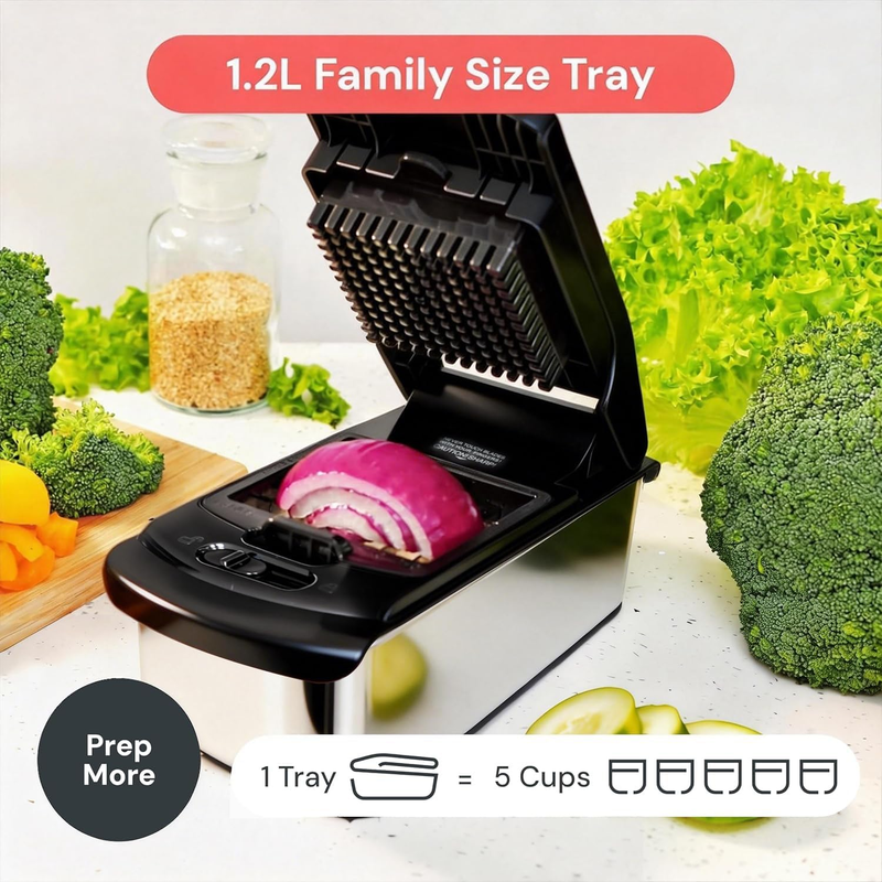 4-in-1 Vegetable Chopper Spiralizer Food Chopper Container Stainless Steel5
