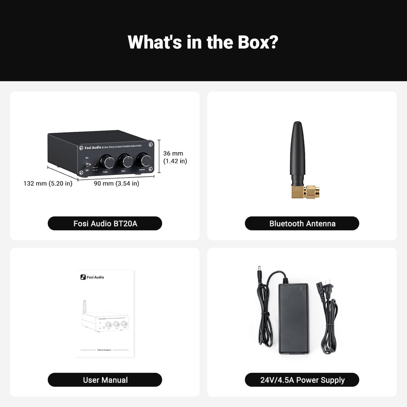 BT20A Bluetooth 2 Ch Stereo Amplifier 200W Mini Class D Home/Outdoor Audio8