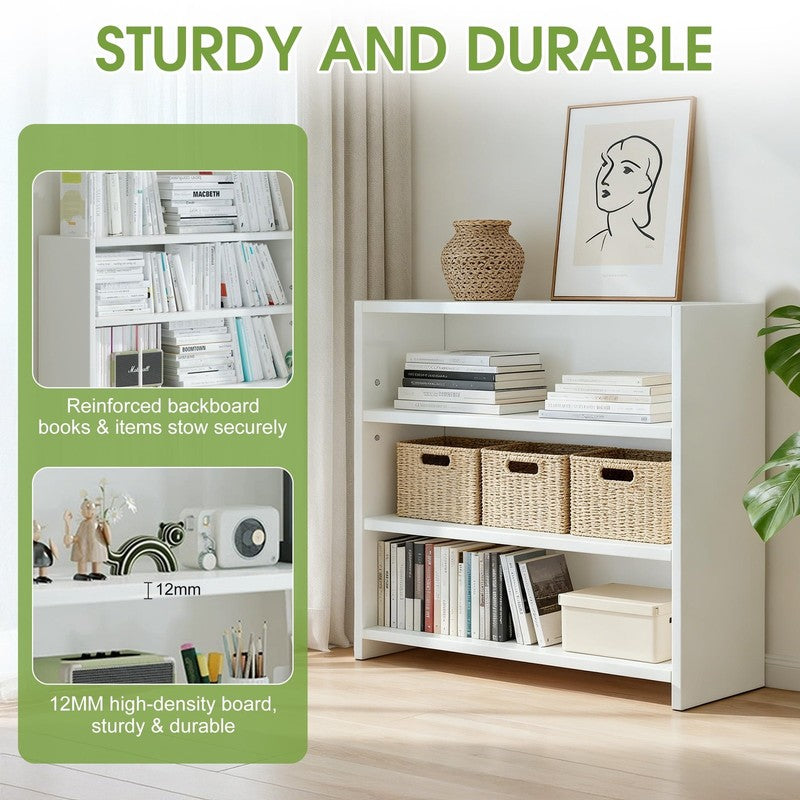 Desktop Bookshelf & Desk Organizer Shelf, 3-Tier Display Rack, Wooden Table Top 2