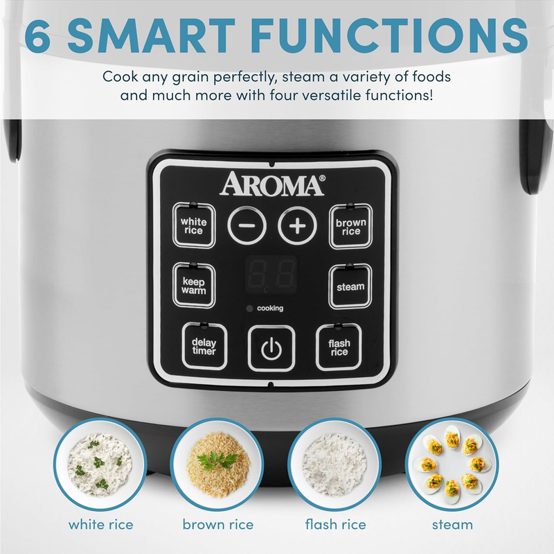 ARC 914SBD 4 Cup Digital Rice Cooker 2Qt Steamer Multi Cooker Stainless3