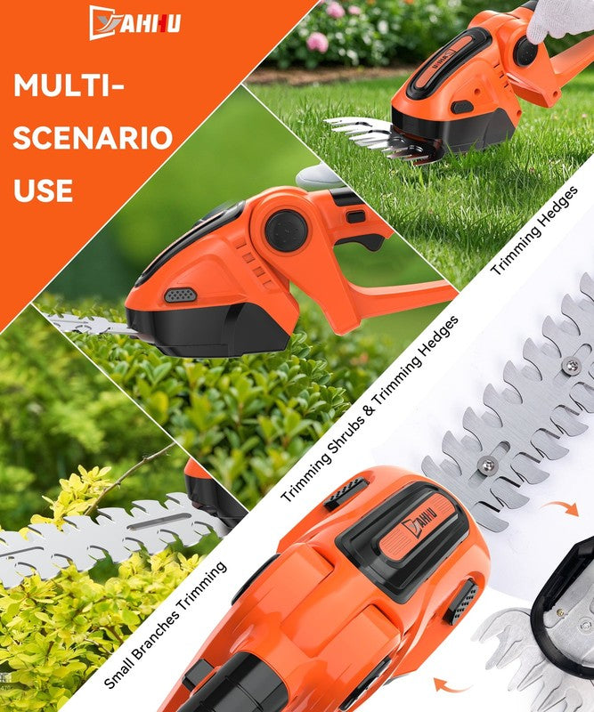 Cordless Hedge Trimmer, 3 in 1 Handheld Electric Grass Trimmer , Trimmer for Bus6