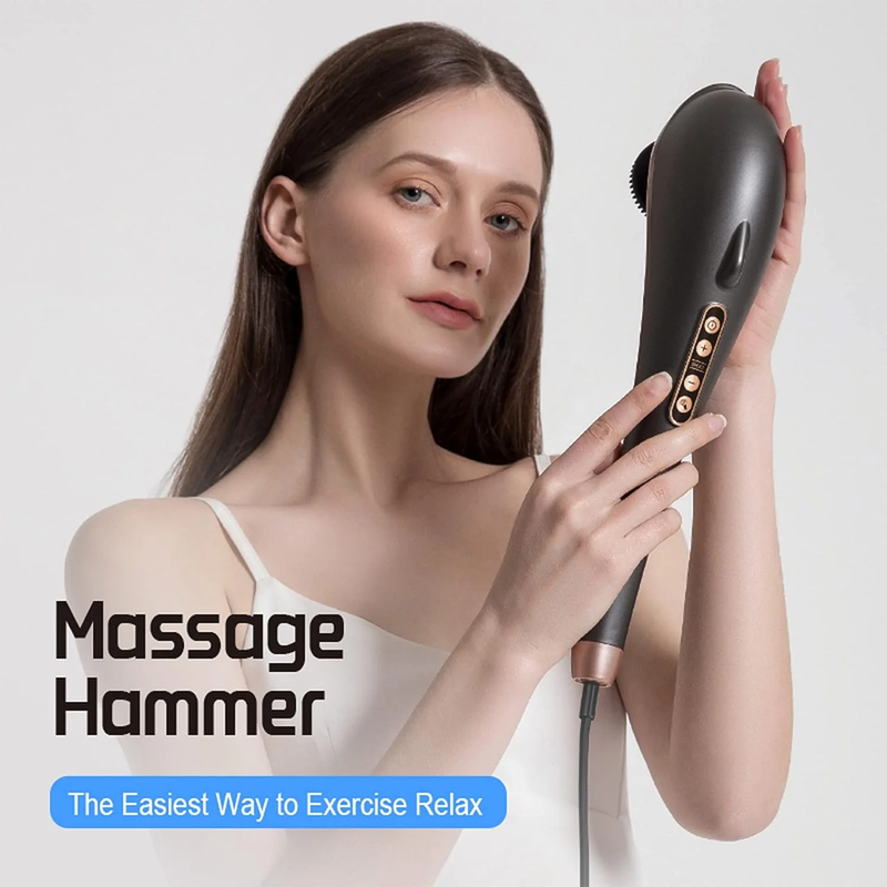 Rechargeable Handheld Massager, Corded Deep Tissue Shiatsu Massager for Neck, Ba1