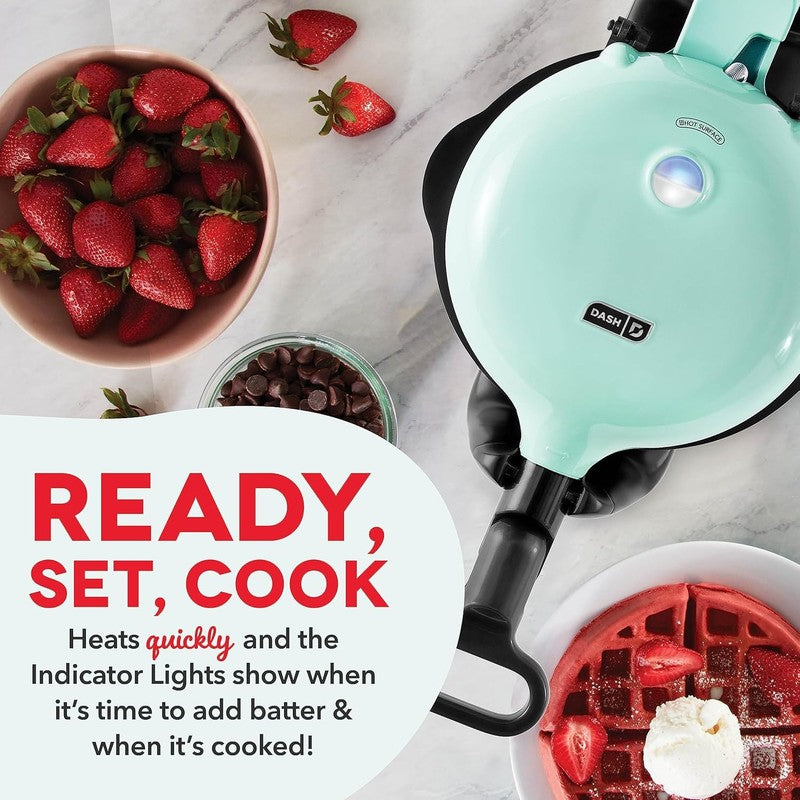 Flip Belgian Waffle Maker 1in Thick Rotating Nonstick Quick Heat Aqua2