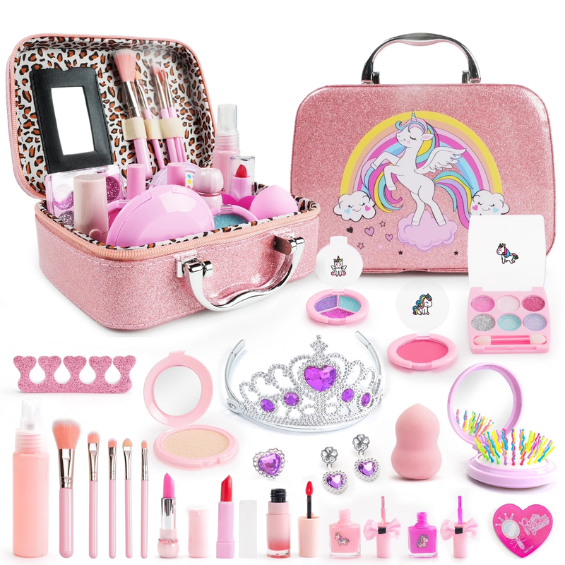 Kids Makeup Set for Girls Washable Real Cosmetic, Safe & Non Toxic Little Girl M7
