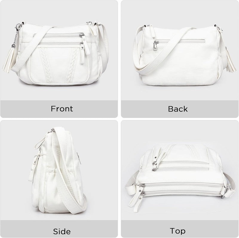 Women Crossbody Bag Tassel PU Leather Shoulder Handbag Purse Pocketbook3