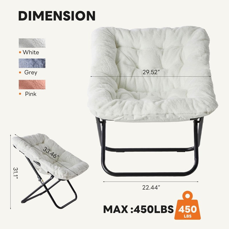 Comfy Chair for Adults, Soft Faux Fur Folding Lounge for Bedroom Living Room Dor4