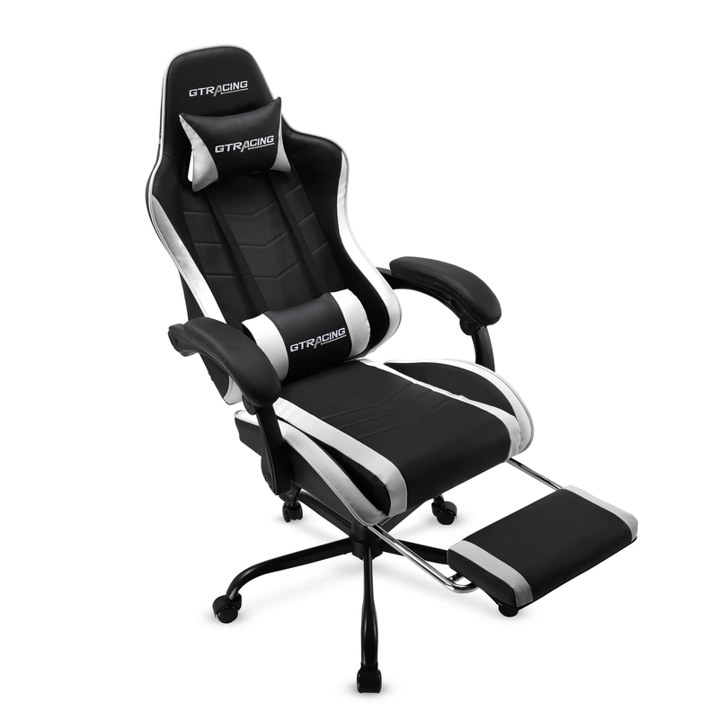 Ergonomic Gaming Office Chair GTWD 200 Adjustable Pillows Footrest White4