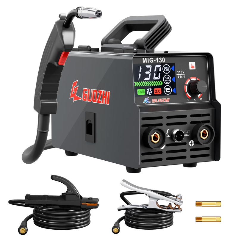 130A Portable MIG Welder,110V 2 in 1 Gasless Flux Core Mig/Stick Welding Machine0