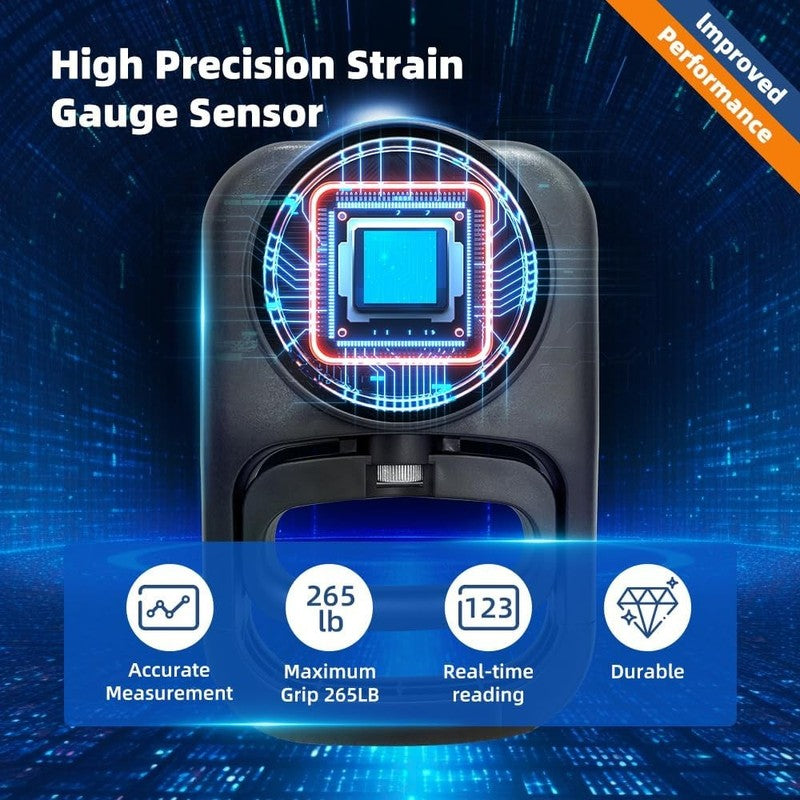 Hand Grip Strength Tester 265Lbs, LED Display, Grip Trainer for Home & Gym3