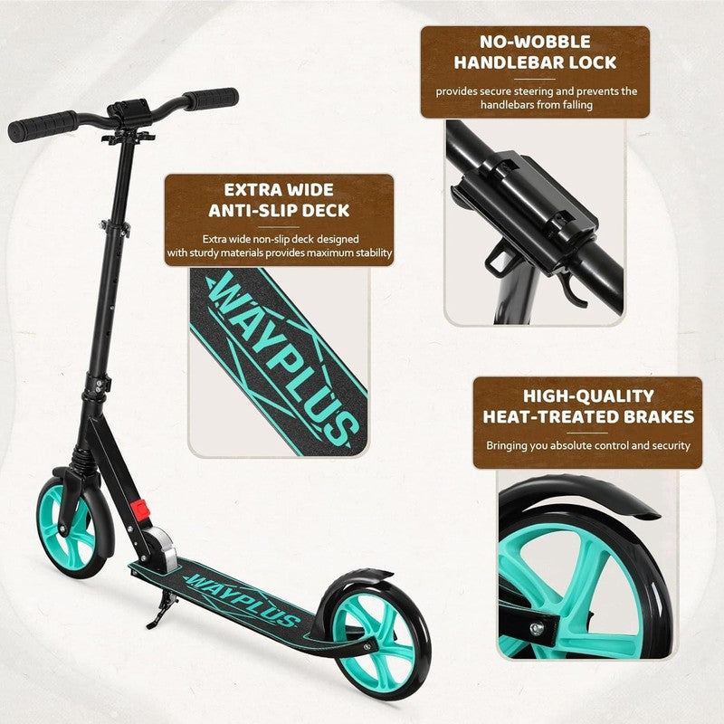 Kick Scooter Foldable 8" Wheels ABEC9 Adjustable 4 Levels Kids Teens Adults 6+5