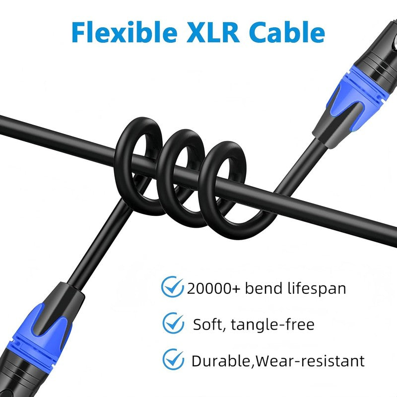 4 Pack XLR Cables 25FT Mic Cord Male to Female Balanced Audio Cable5