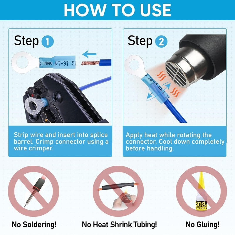 120Pcs Waterproof Heat Shrink Wire Connectors Kit for Automotive & Marine Use6